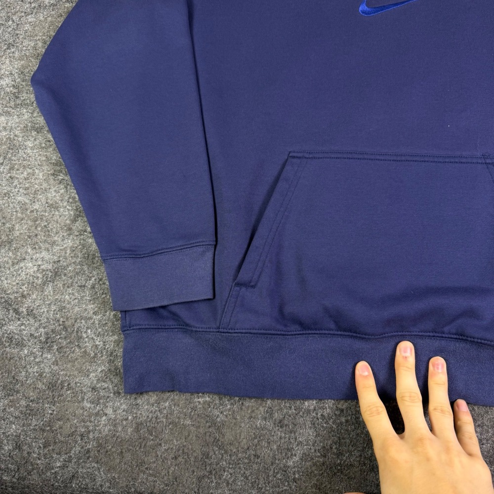 Nike Swoosh Pullover Hoodie Navy Blue Embroidered Logo Mens XL Vintage Style - Picture 7 of 7